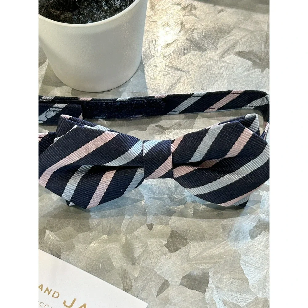 Janie and Jack Blue and Pink Striped Bowtie,‎ Bow Tie, wedding, formal Size 2-5